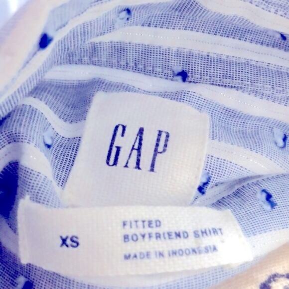 GAP Fitted Boyfriend Stripe Shirt size XS - Picture 6 of 8